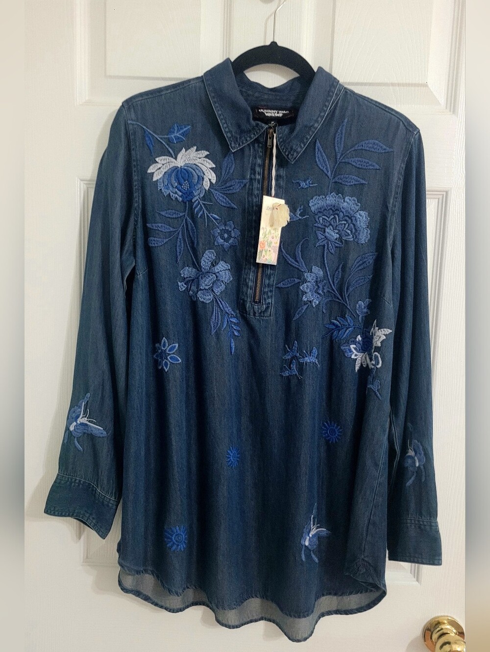 Jazmine Zipup Shirt Tunic by Johnny Was - Picture 7 of 10